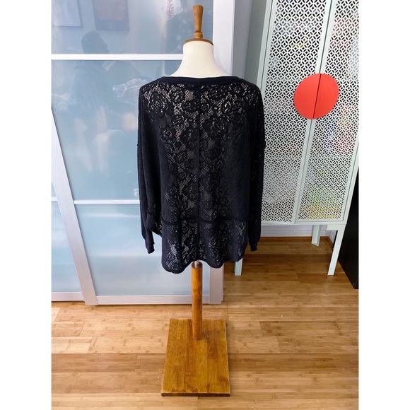 Free People Not Cold In This Lace Knit Top - Black - Picture 2 of 6